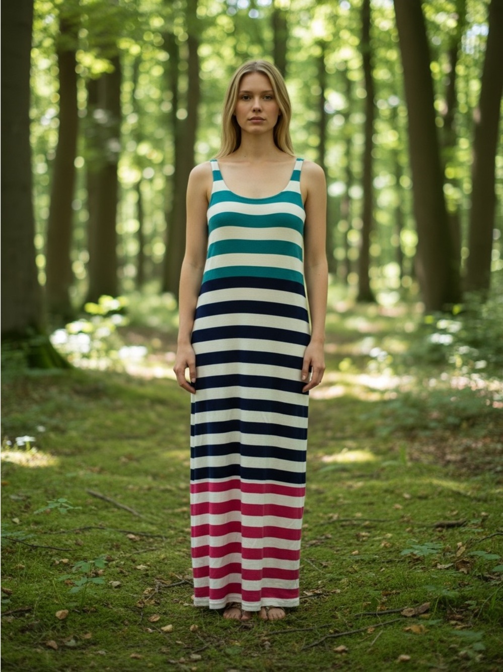 Osklen stripped maxi dress